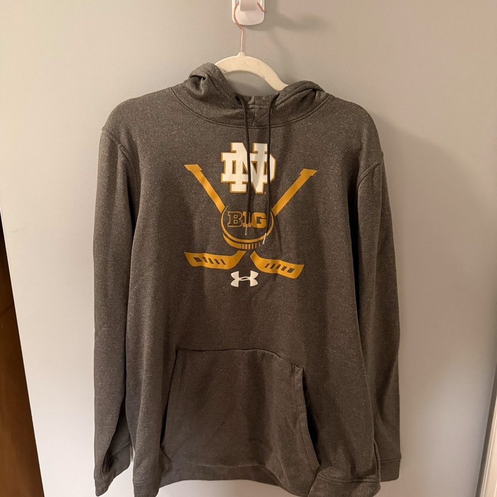Under Armour Gray Notre Dame Hockey Hoodie